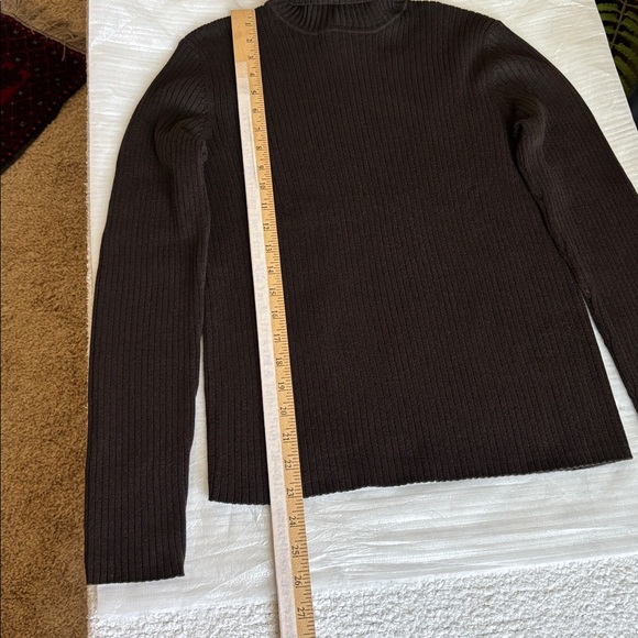 The Limited Ribbed Dark Brown Turtleneck Sweater- 100% Cotton - Picture 12 of 15